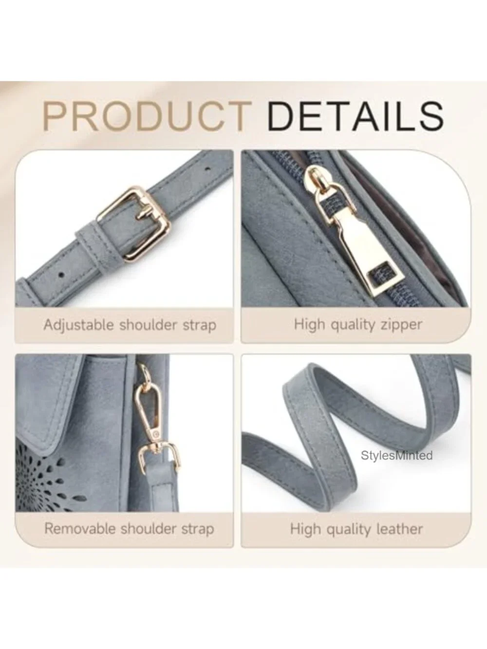 Small Crossbody Bag with Phone Pocket, Faux Leather Handbag, Adjustable Strap